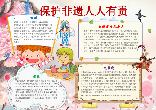 【最新】WORD小报：保护非遗人人有责电子小报手抄报黑板报word小报 (1)