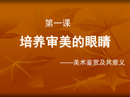 培养审美的眼睛 (2)PPT课件