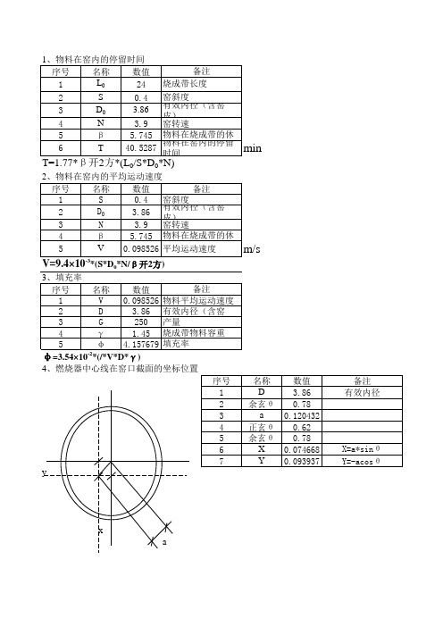 几个计算公式