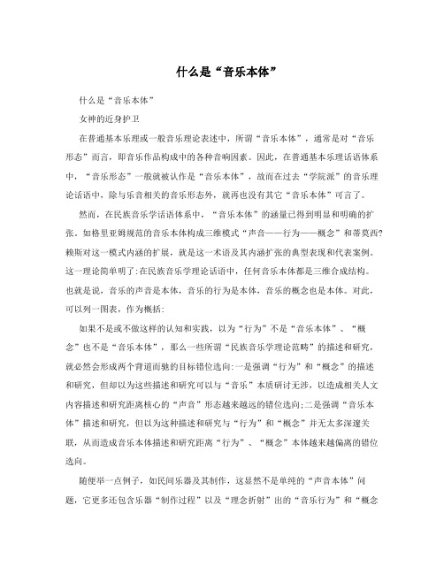 什么是“音乐本体”