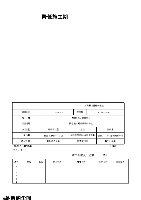 (QC成果)降低施工期间外架的扬尘 