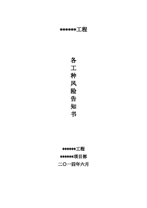 码头施工(各工种)风险告知书