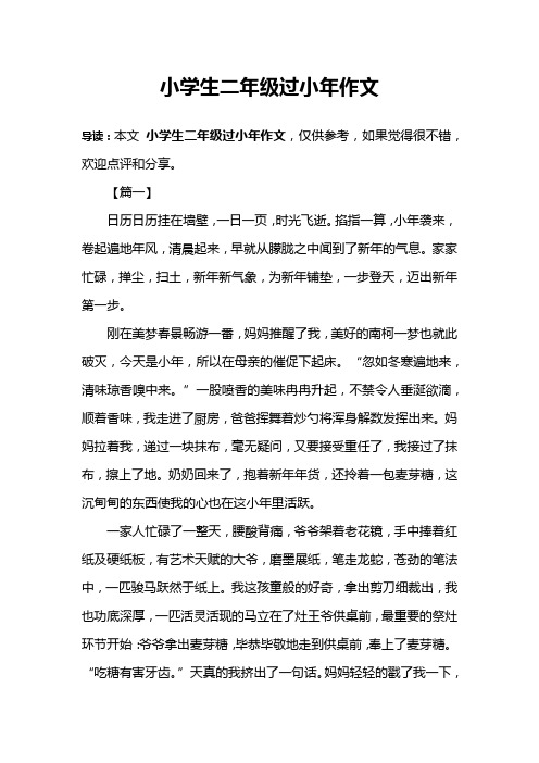 小学生二年级过小年作文
