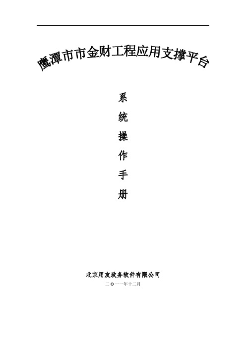 用友财政大平台系统说明书资料