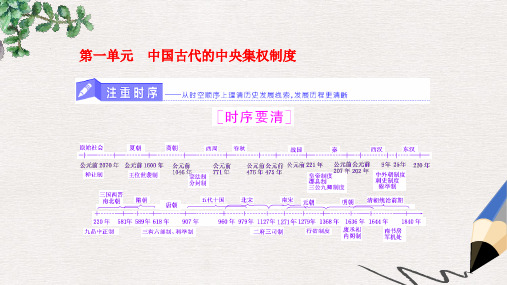 2019-2020年高考历史一轮复习第一单元中国古代的中央集权制度第1讲夏商周的政治制度和秦中央集权制度的形成