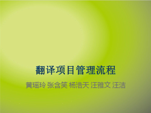 翻译项目管理流程PPT最终版