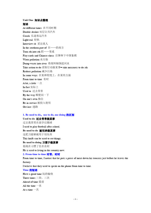Unit One 知识点整理