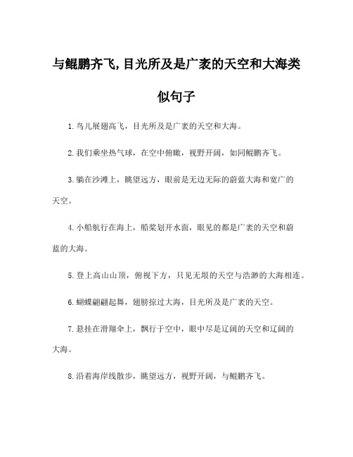 与鲲鹏齐飞,目光所及是广袤的天空和大海类似句子