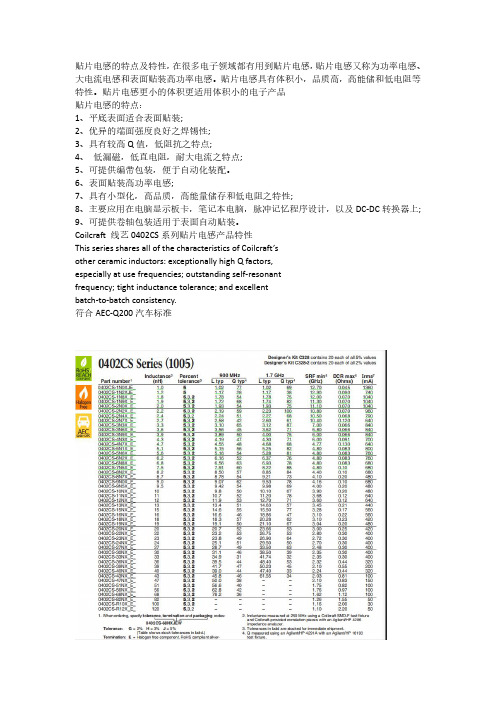 Coilcraft 线艺0402CS贴片电感  0402CS-1N0XJEW