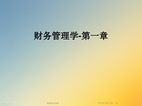 财务管理学-第一章