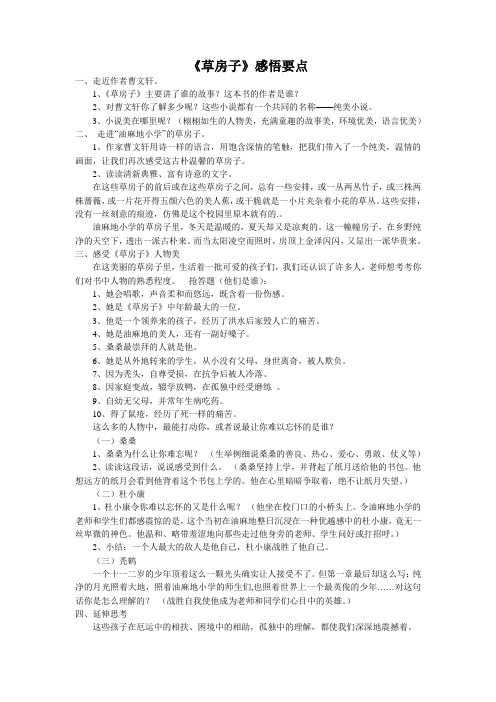 《草房子》感悟要点