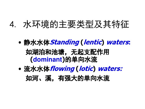 水域生态学：05 水环境--湖泊