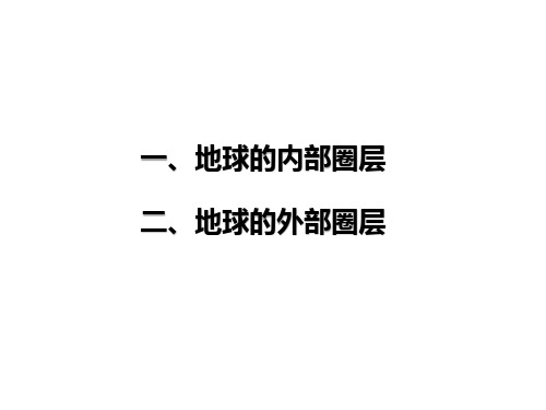 地球的圈层结构 课件