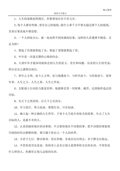 我的人生格言