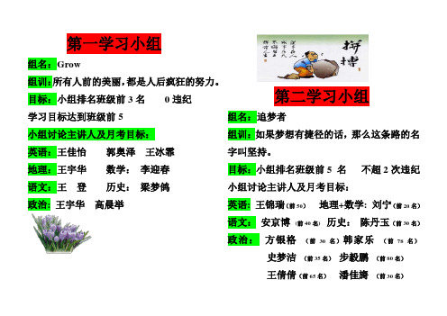 学习小组建设模板