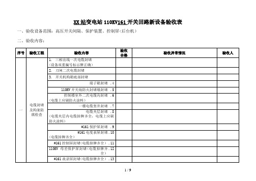 KV新回路6验收卡