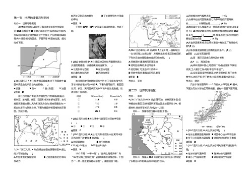 2015年高考地理试题汇编--(四)区域 地理