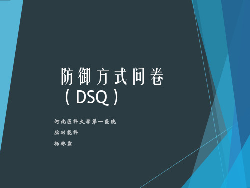 防御方式问卷DSQ