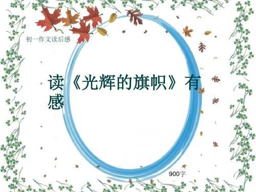 初一作文读后感《读《光辉的旗帜》有感》900字(共10页PPT)