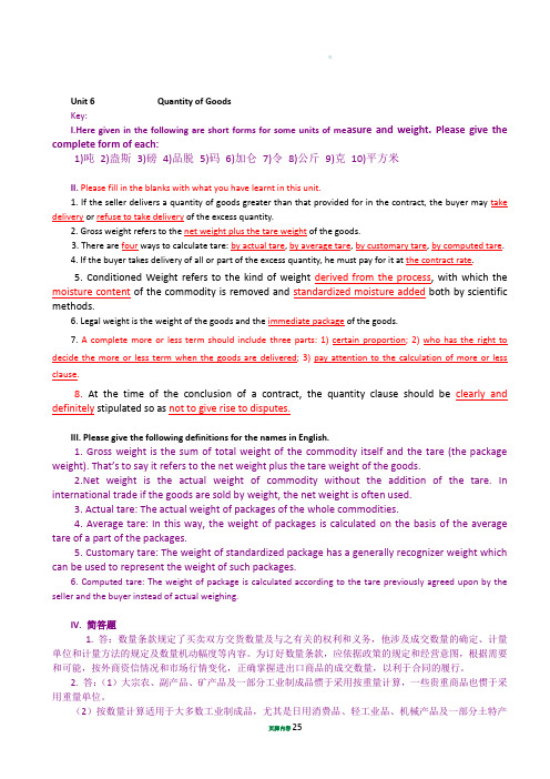国际贸易Unit 6-12