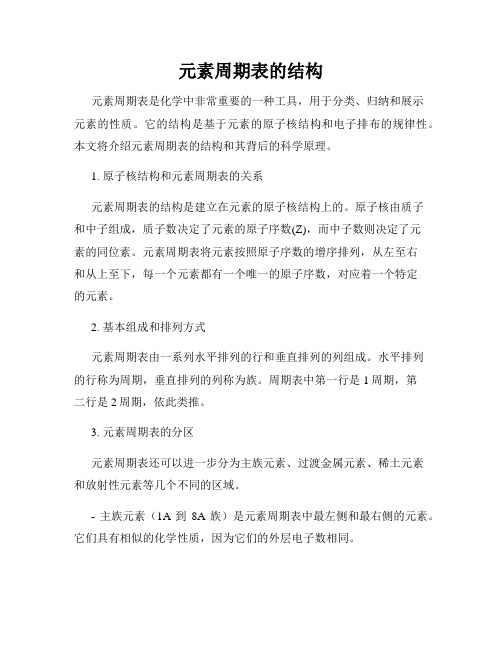 元素周期表的结构