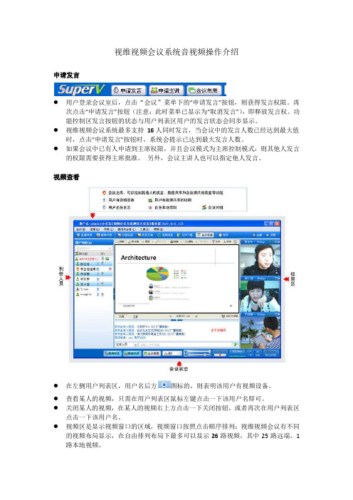 视维视频会议系统音视频操作介绍