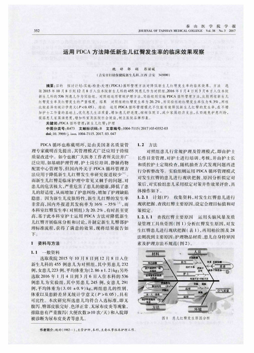 运用PDCA方法降低新生儿红臀发生率的临床效果观察