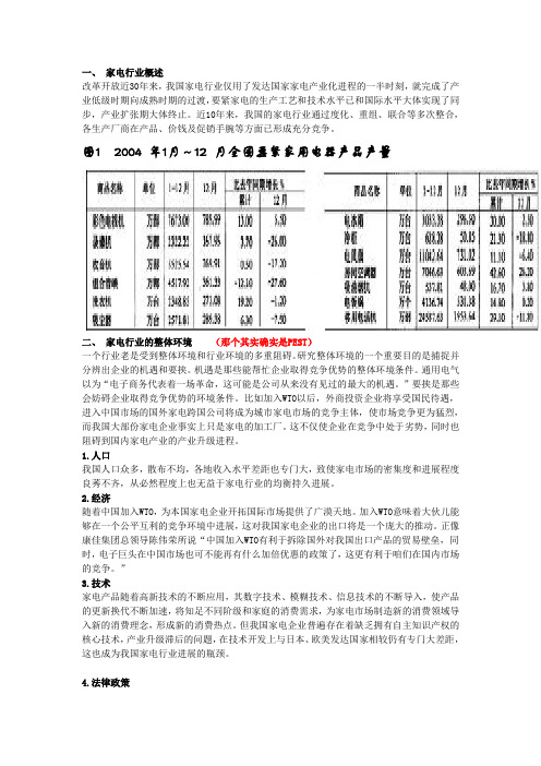 家电行业五力模型