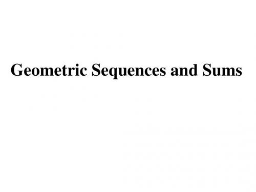 Geometric Sequences and Sums