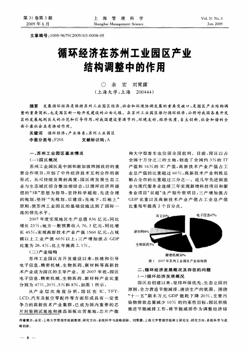 循环经济在苏州工业园区产业结构调整中的作用
