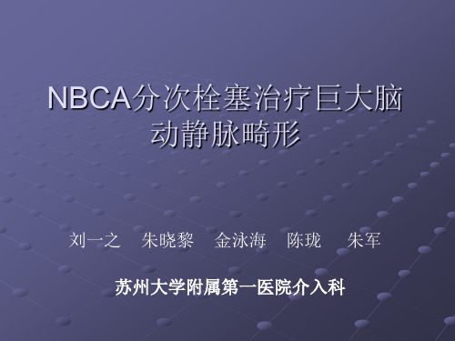 NBCA分次栓塞治疗巨大脑动静脉畸形_刘一之