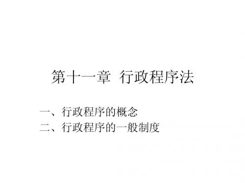 第十一章  行政程序