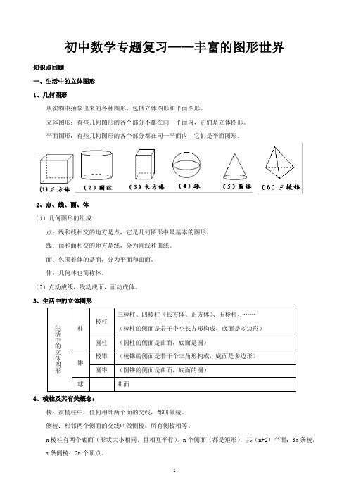A1初中数学专题复习——丰富的图形世界