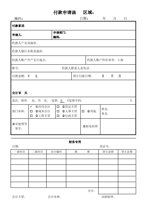 付款通知函模板