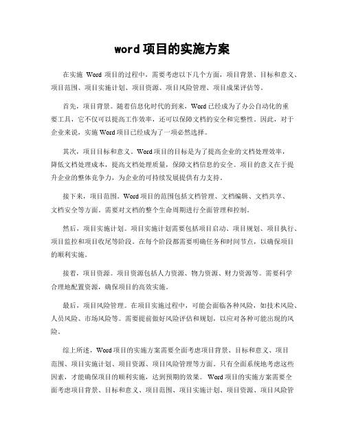word项目的实施方案