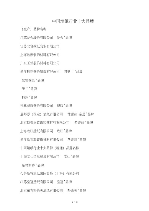 中国墙纸行业十大品牌.pdf