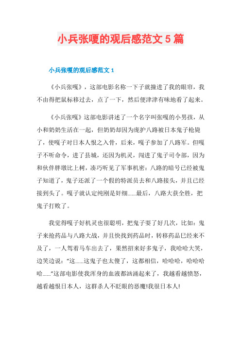 小兵张嗄的观后感范文5篇