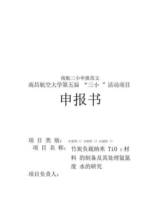 南航三小申报范文