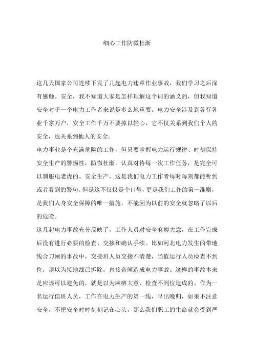 细心工作防微杜渐
