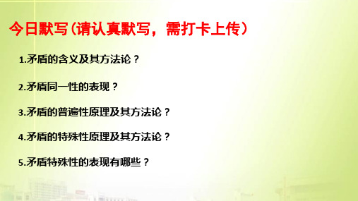 矛盾的含义及方法论PPT