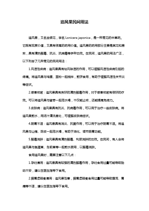 追风果民间用法
