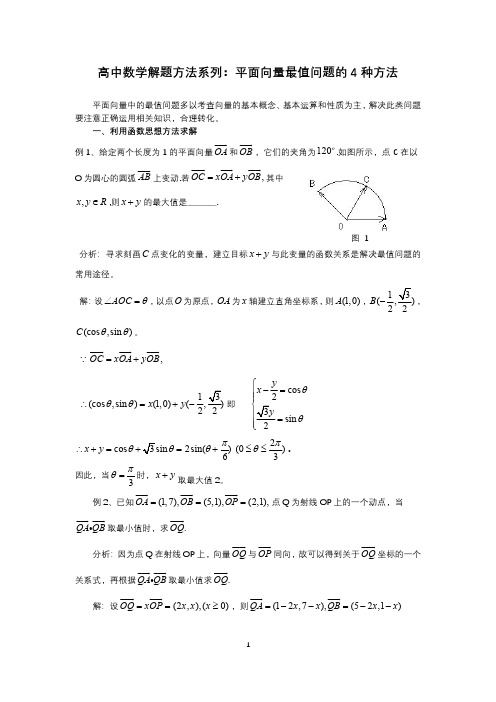 高中数学解题方法系列：平面向量最值问题的4种方法