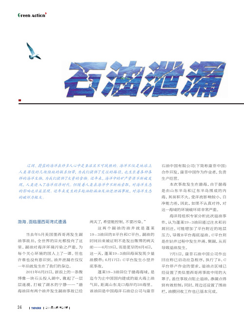 石油泄漏海洋面临生态之痛