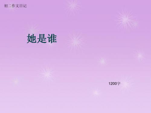 初二作文日记《她是谁》1200字(总14页PPT)