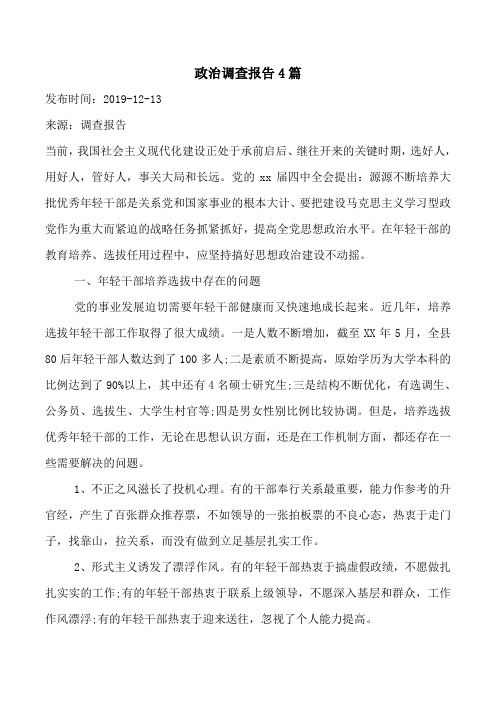 政治调查报告4篇