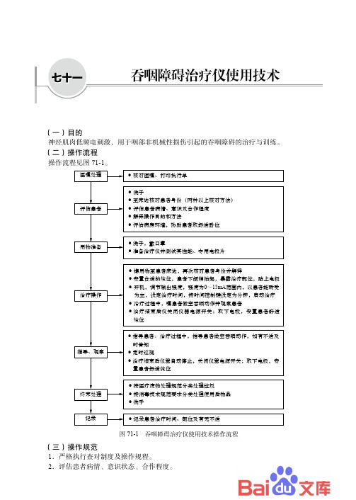 临床护理技术操作流程与规范七十一、吞咽障碍治疗仪使用技术