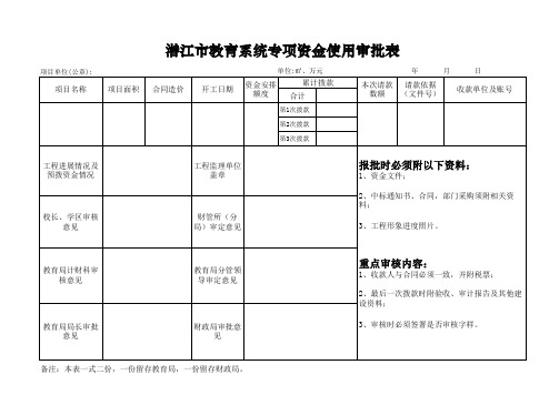专项资金使用审批表(新)