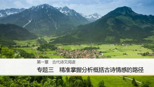 (江苏专用)2018版高考语文大二轮复习与增分策略第一章古代诗文阅读专题三精准掌握分析概括古诗情感的