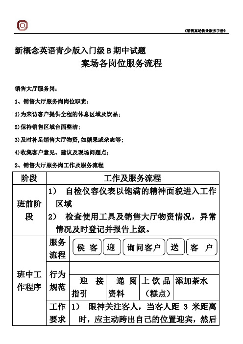 新概念英语青少版入门级B期中试题