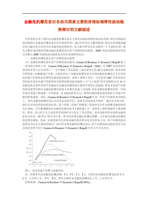金融危机爆发前后各相关国家主要经济指标规律性波动趋势探讨的文献综述